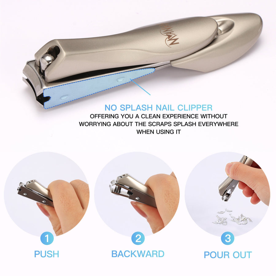 Nail Clippers with Catcher Sharp Durable Bionic Design for Male