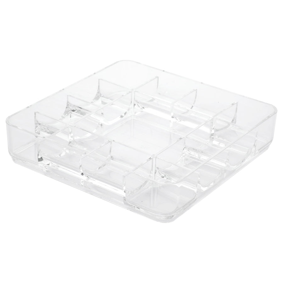 Vanity Tray, 13-Compartment Stacking Jewelry Tray, ROSELIFE Acrylic  Jewelry Ring Dish Holder, Transparent